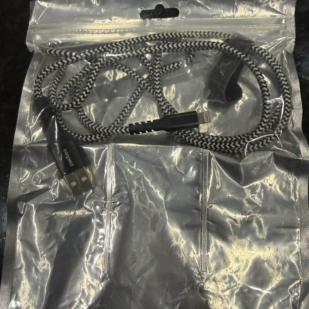 TAKAGI 6ft Silver Braided Lightning Cable 1-Pack, iPhone Charger